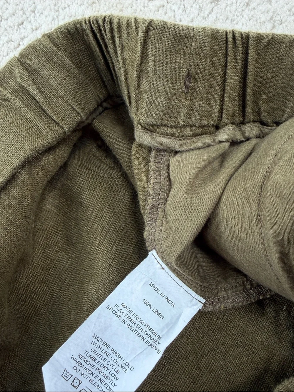Quince Women’s Size XL Extra Large Martini Olive Green European Linen Pants